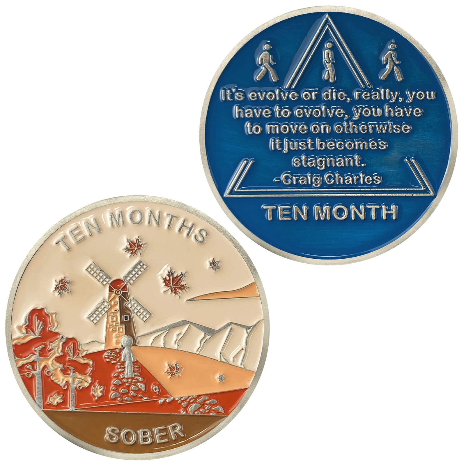 10 Month Sobriety Coin AA Chips and Medallions,Sobriety Recovery Chip Sober Token | Sobriety Gifts for Men Women Celebrating Alcoholics Anonymous Recovery