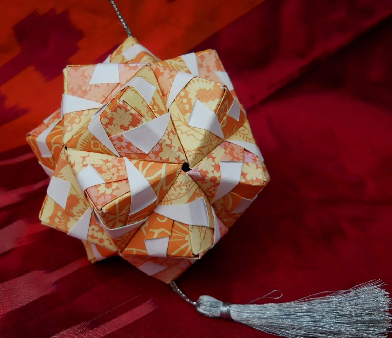 Amazoncom Paper Origami Ball Christmas Ornament Car Charm