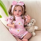 BABESIDE Reborn Baby Dolls, 20Inch Soft Cloth Body Realistic Baby Doll w/Rooted Hair and Open Eye Reborn Doll for Girls Real Life Baby Dolls Perfect for Kids Ages 3+, Playtime and Collection