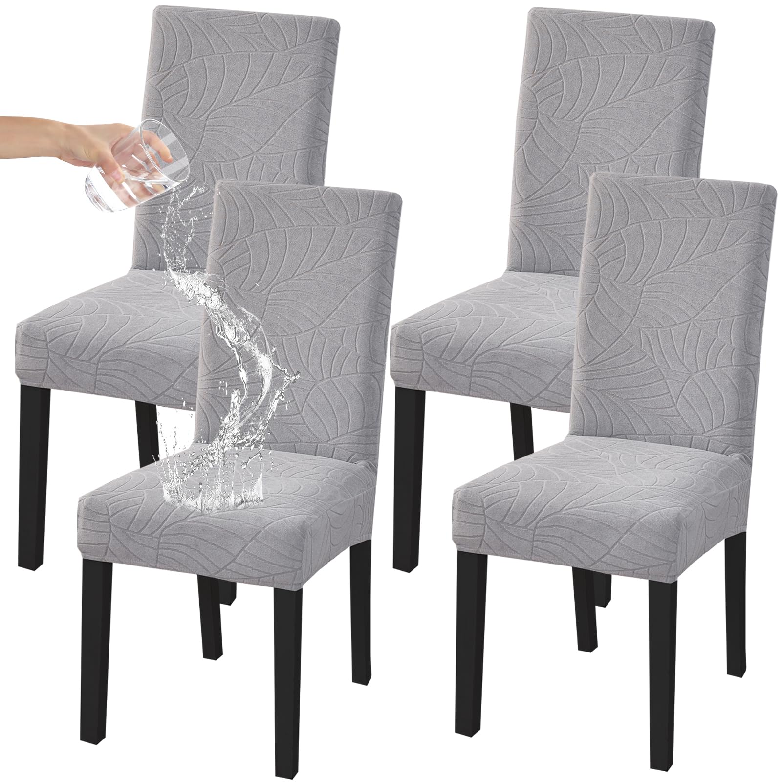 Photo 1 of HZDHCLH Waterproof Chair Covers 4 Pack, Spandex Dining Chair Slipcovers, Protectors for Kitchen and Dining Room Chairs