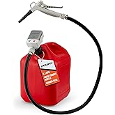 DeWay Fuel Transfer Pump for Gas Can with Manual Hand Trigger Nozzle | Fast 2.4GPM Flow Rate, 51” Heavy Rubber Hose, 4 AA Battery Power & 3 Adapters for Gasoline, Kerosene, Diesel & Non-Potable Water