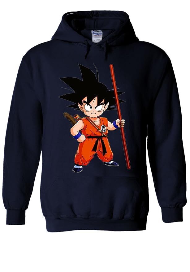 Japanese Anime Manga Dragon Ball Goku Navy Men Women Unisex Hooded Sweatshirt Hoodie-L