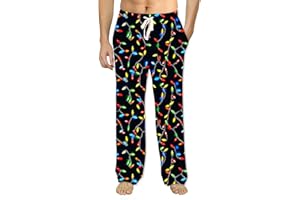 Soophiea Mens Pajama Pants Christmas Halloween Sleepwear Lounge Pjs Pants with Pockets