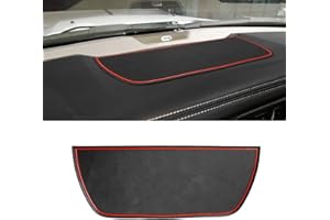 Auovo Dashboard Mat Cover for Ram 1500 2500 3500 Accessories Interior 2011-2018 Pickup Car Dash Pad Trim Rubber Soft Tray(1 PCS) (Red Trim)