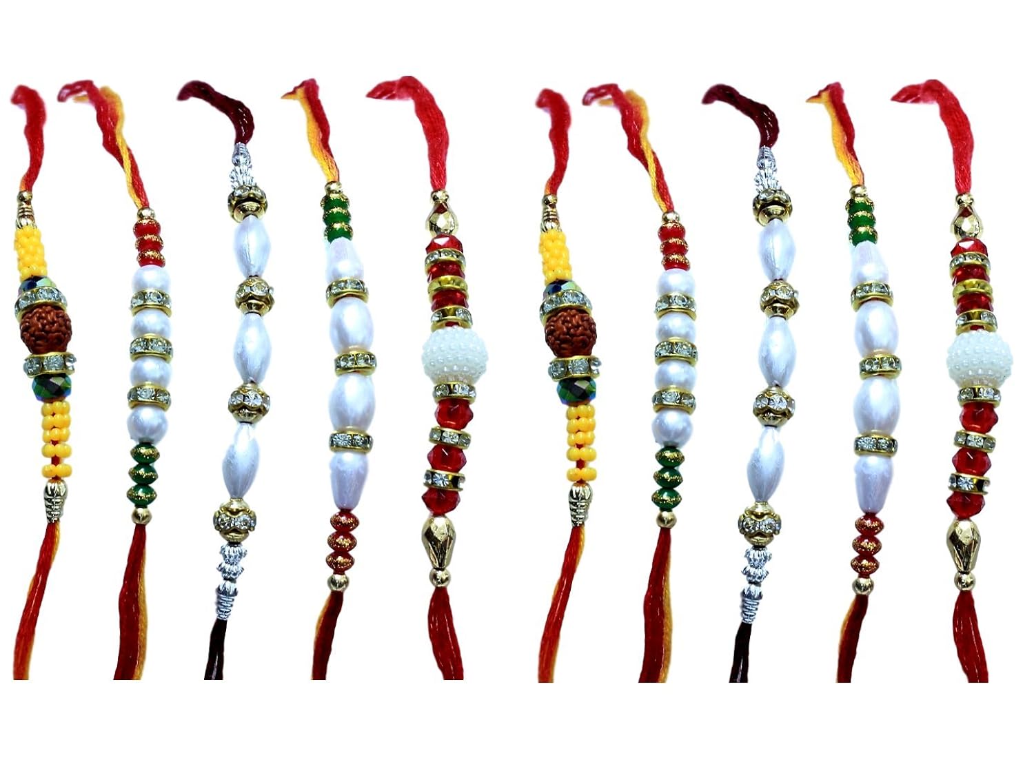 lilone set of 10 rakhi with roli chawal for men