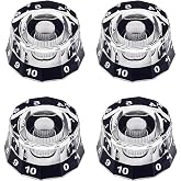 Banworks Guitar Control Knobs Imperial 24-Spline Konbs 6mm (15/64") | 2 Volume 2 Tone Control Knobs Dodecagon Top Hat Knobs for Gibson Les Paul LP SG Style Electric Guitars Pack of 4 JT/XN-13