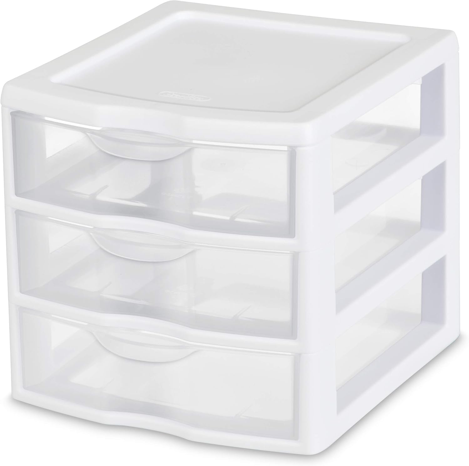 Sterilite 20738006 Small 3 Drawer Unit, White Frame with Clear Drawers, 6-Pack: Home & Kitchen