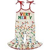 Rarjuiey Toddler Baby Girl Christmas Outfit Spaghetti Strap Bell-Bottom Merry Embroidery Jumpsuit Romper Overalls Clothes