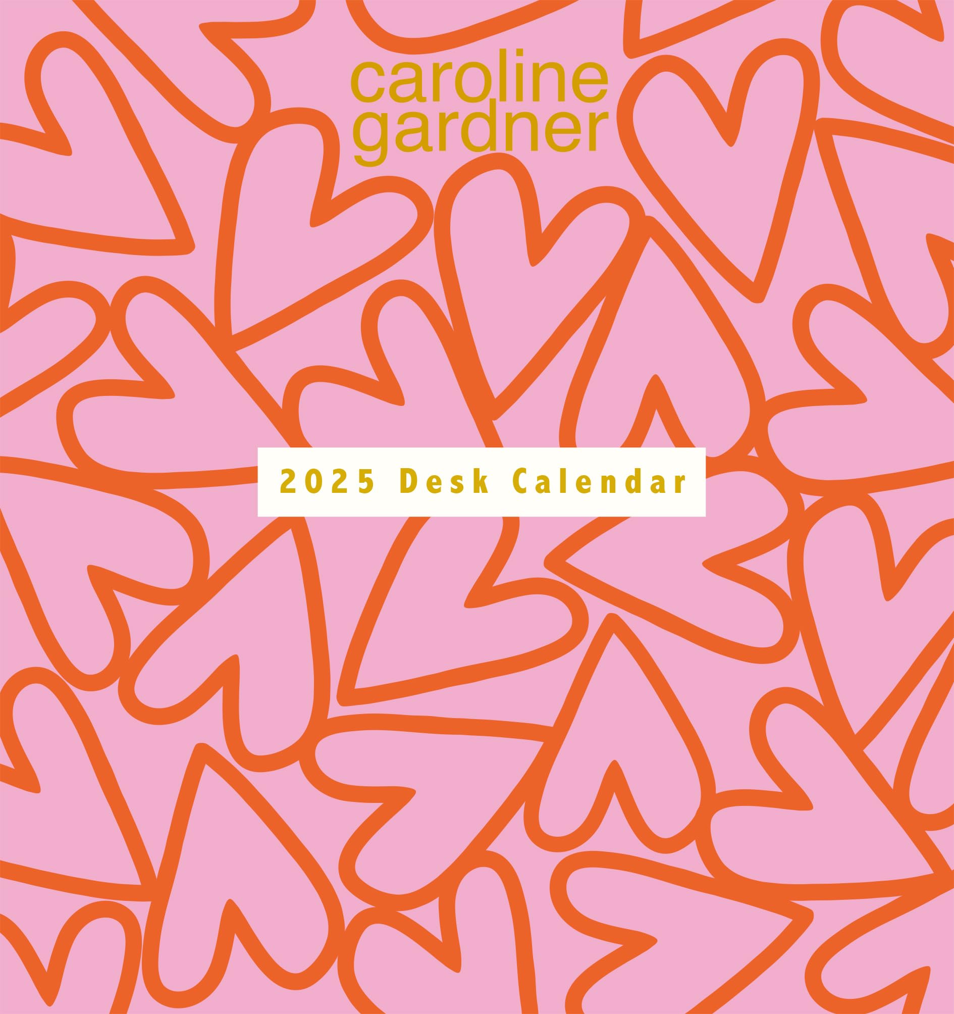 2025 Caroline Gardner Hearts & Mixed Prints Desk Calendar