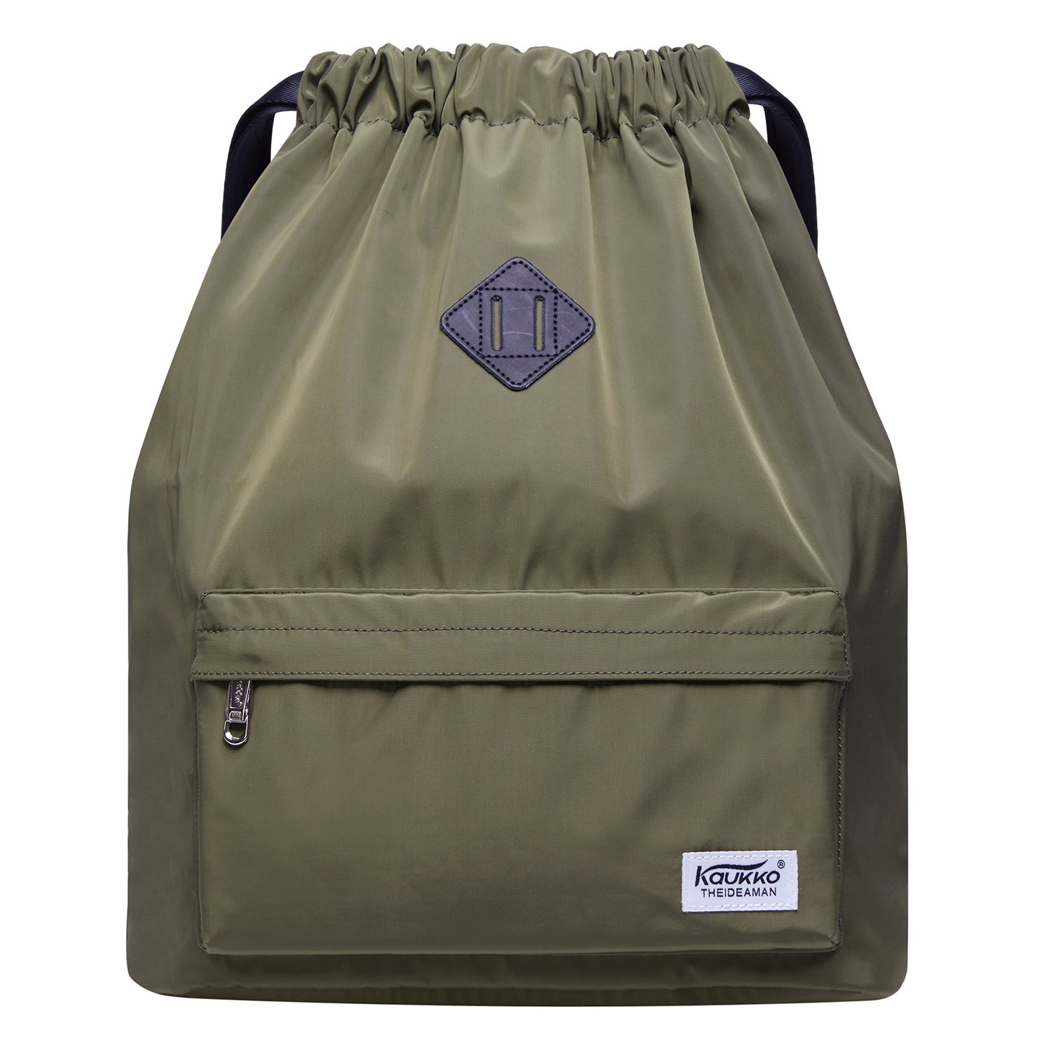 New Canvas Drawstring Gym Bag with Inner Pocket Sack School Bag Sports Backpack from KAUKKO