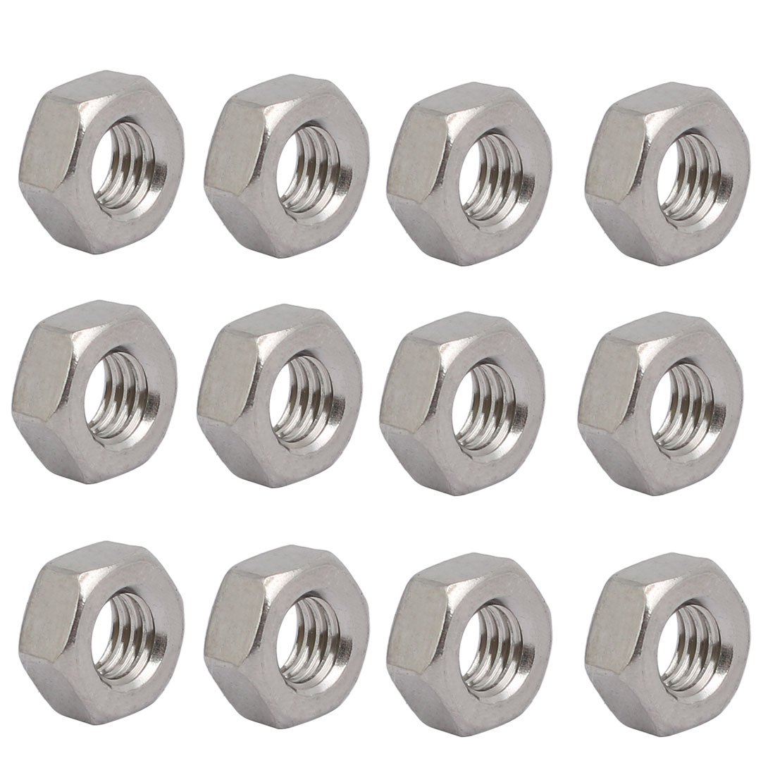 Sourcingmap 12pcs M6 x 1mm Pitch Metric Thread 304 Stainless Steel Left Hand Hex Nuts