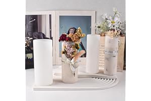 ESEENS 2 Pack Cylinder Mold 6 Inch Cylinder Candle Pillar - Resin Casting Silicone Molds for Home Decor & Candle Making Wave Spiral Mold