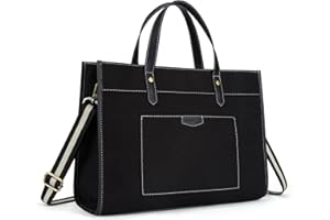 Missnine Laptop Tote Bag Canvas Laptop Bag 15.6 inch Work Shoulder Bags Casual Briefcase Handbag for Travel, Office, College