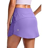 SANTINY Skorts for Women with Pockets High Waisted Golf Skirts with Shorts A Line Athletic Tennis Skirt for Casual Pickleball