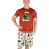Lazy One Men's Sleep Shorts Set, Matching Sleepwear Shirt and Short Set for Men, Cotton Pajama Shorts and T-Shirt