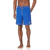 Nautica Men's Solid Quick Dry Classic Logo Swim-Trunk
