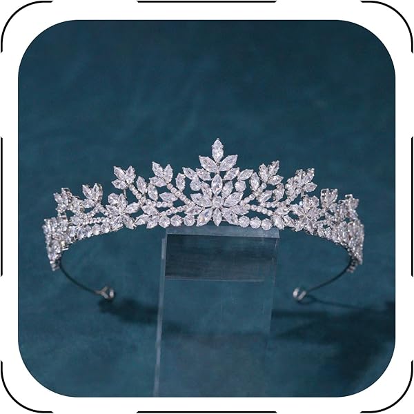 Copper Cubic Zirconia Wedding Tiara Crown Hair Accessory S16438 Amazon.com: CZ Cubic Zirconia Crystals Princess Wedding  main image 2