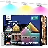 APPECK Permanent Outdoor Lights Pro 100ft, 72W RGBCW Eaves Lights with 72 LED Lights, 80lm, Cuttable, 111 Scene Modes, IP67 Waterproof Lighting for Christmas Decoration, Compatible with Alexa, White