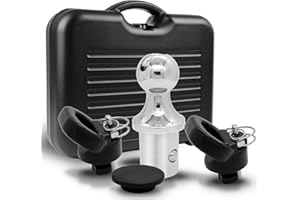 FHRHRY 60618, Puck System Gooseneck Hitch Ball Kit, Compatible with 2013-2025 Dodge RAM 2500 3500, 2-5/16 Inch Gooseneck Ball for Truck Bed with 2 Gooseneck Safety Chain Anchors | 30000 lbs GTW/ 7500 lbs VTW