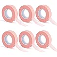 G2PLUS 6 Rolls PE Micropore Medical Tape Roll, 1/2'' x 59 Yards Lash Tape, Pink Eyelash Tape for Eyelash Extensions, Wound, Sensitive Skin - Individual Package