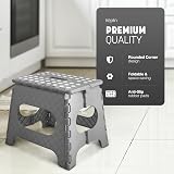 KEPLIN 11 Inch Heavy Duty Folding Step Stool Non-Slip Grey view 3