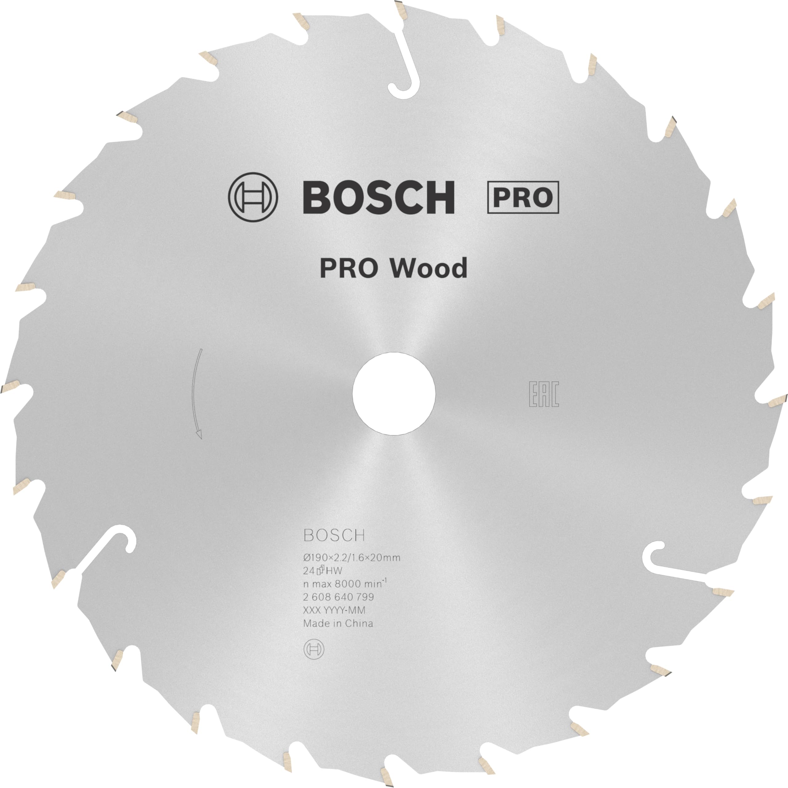 Bosch 1x PRO Wood Circular Saw Blade for Corded Hand-Held Circular Saws (for Softwood, Hardwood, Ø mm, Professional Accessory Hand-Held Circular Saw)