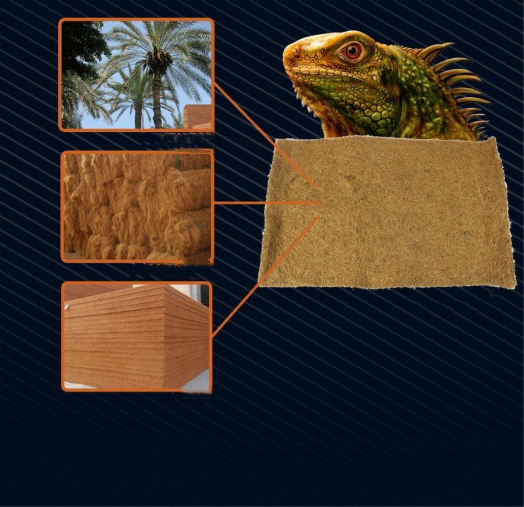 Hamiledyi Reptile Carpet，Natual Coconut Fiber Carpet for Pet Terrarium