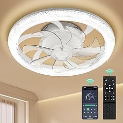 WESTTREE 20In Low Profile Ceiling Fans with Lights