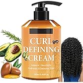 Curl Defining Cream, Anti Frizz Curling Cream for Enhances Wavy Hair and Curly Hair Hydrating Argan Oil Hair Mask Long-Lasting Styling Volume 9.46 FL OZ
