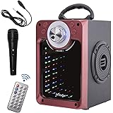 JMFinger Portable Bluetooth Speaker with Subwoofer Rich Bass Wireless Stereo Outdoor/Indoor PA Speakers ,DJ Lights, Microphon