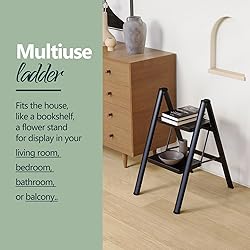 WOA WOA 2 Step Ladder, Step Stool Foldable with