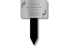 Personalised Silver Memorial Plaque Stake Acrylic - Outdoor, Grave Marker, Remembrance, Tribute