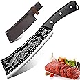 Handmade Dragon Knife, 8.2'' Dragon Slaying Knife, Japanese Black Dragon Knife, Handmade High Carbon Stainless Steel Kitchen Knives with Sheath, Sharp Meat Cleaver Knife, Heavy Meat Cutting Knife (A)