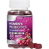 Probiotics for Women Gummies with Cranberry - 6 Premium Strains for PH Balance, Digestive Health, Vaginal & Immune Support, 3 Billion CFU, Women's Probiotic Gummy for Feminine Health - 60 Gummies