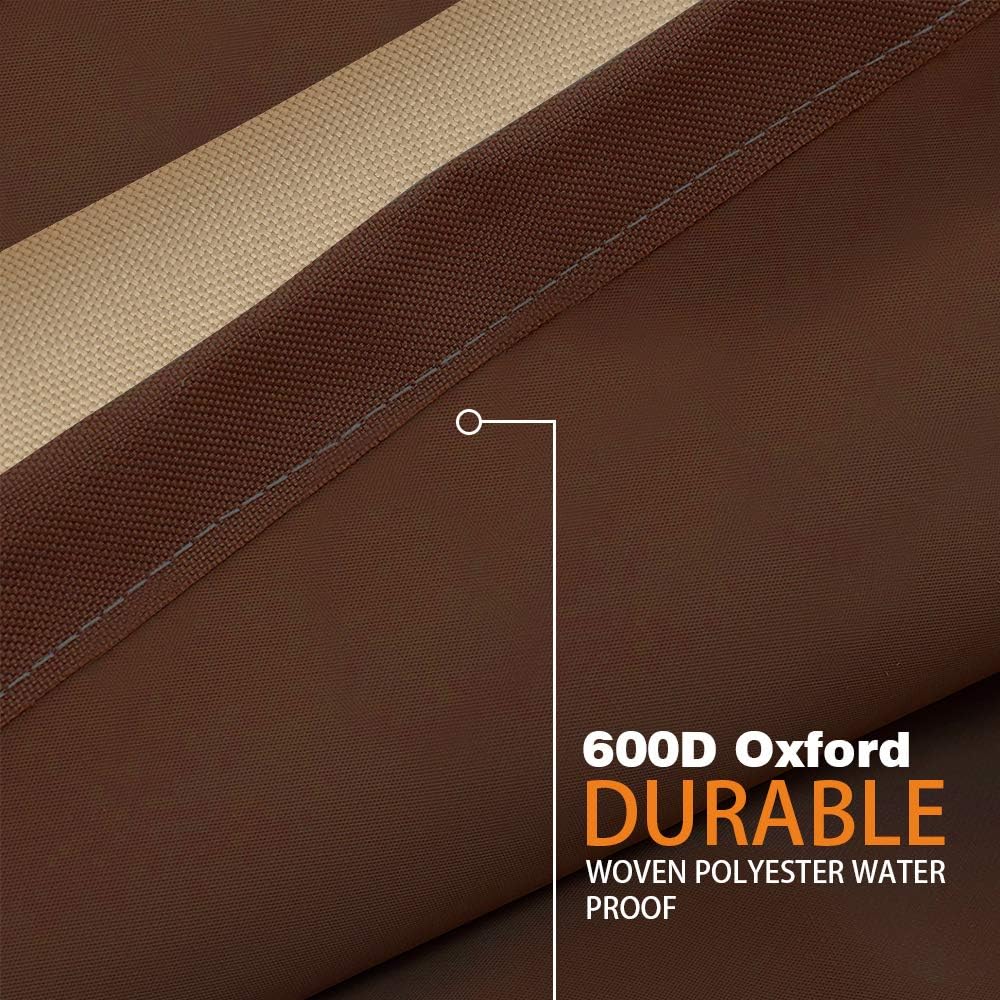 Vailge Veranda Rectangular/Oval Patio Table Cover, Heavy Duty and Waterproof Outdoor Lawn Patio Furniture Covers, Large Beige & Brown : Garden & Outdoor