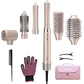 Mythsight StyleVibe 6-in-1 Air Styler, Hair Dryer & Blow Dryer Brush with Auto Wrap Curl L/R, Fast Drying, Smooth Blowouts, Root-Lift Volume, No Heat Damage Frizz-Free Thermal Brush with Travel Bag