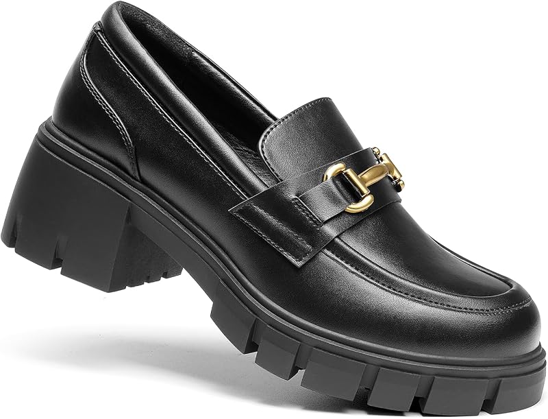 Mocassins Plataforma Femininos, Pretos, 38