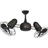 Matthews DG-TB-MTL Dagny 39" Damp Rated 360° Rotational Ceiling Fan with Remote and Metal Fan Head,Textured Bronze