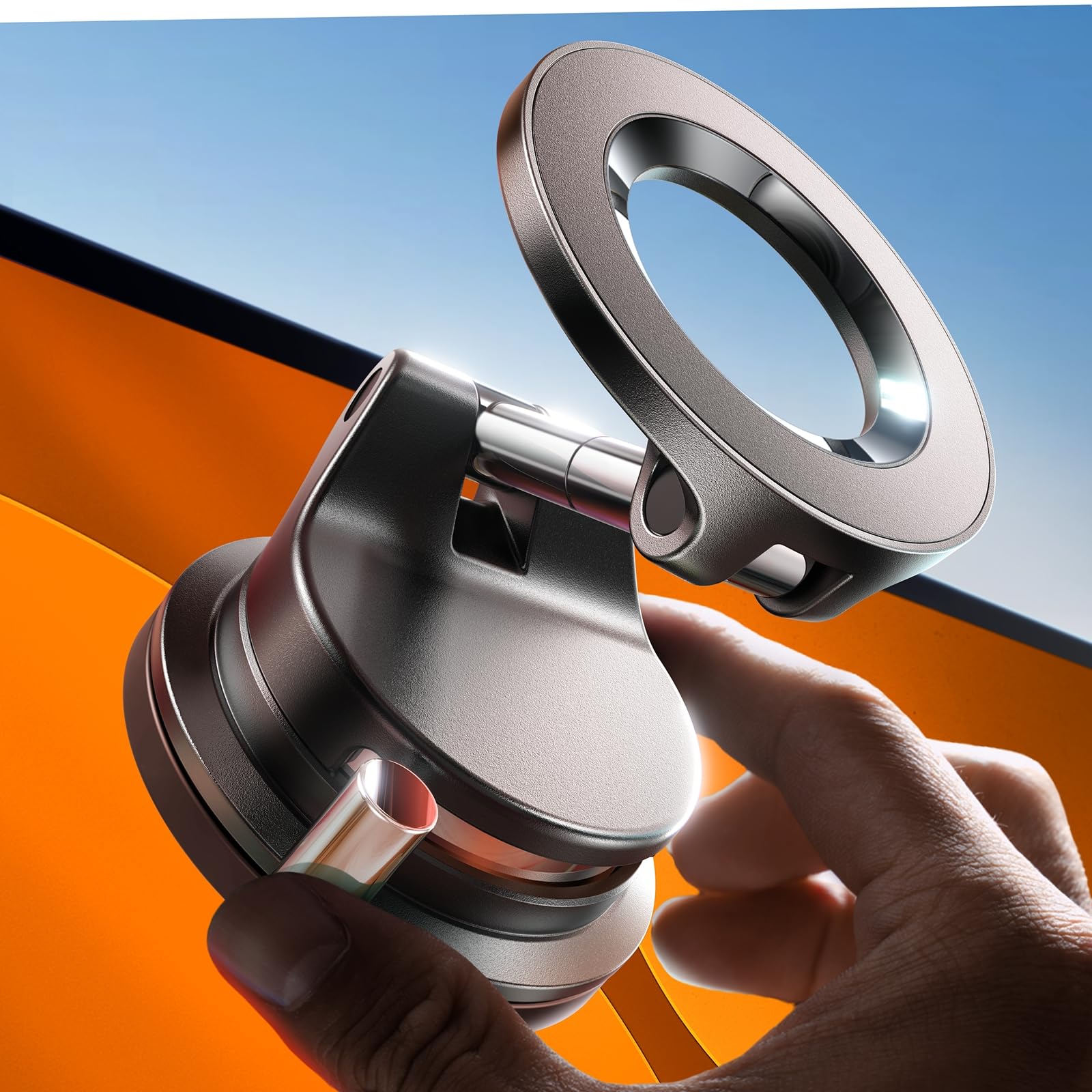 Photo 1 of LISEN for iPhone 17 Pro Max Car Mount Vacuum MagSafe Car Mount, 360 Adjustable Suction Cup Magnetic Phone Holder, Garmin GPS for Windshield/Mirror/Kitchen/Gym for iPhone 17 16 15 14 Pro Max