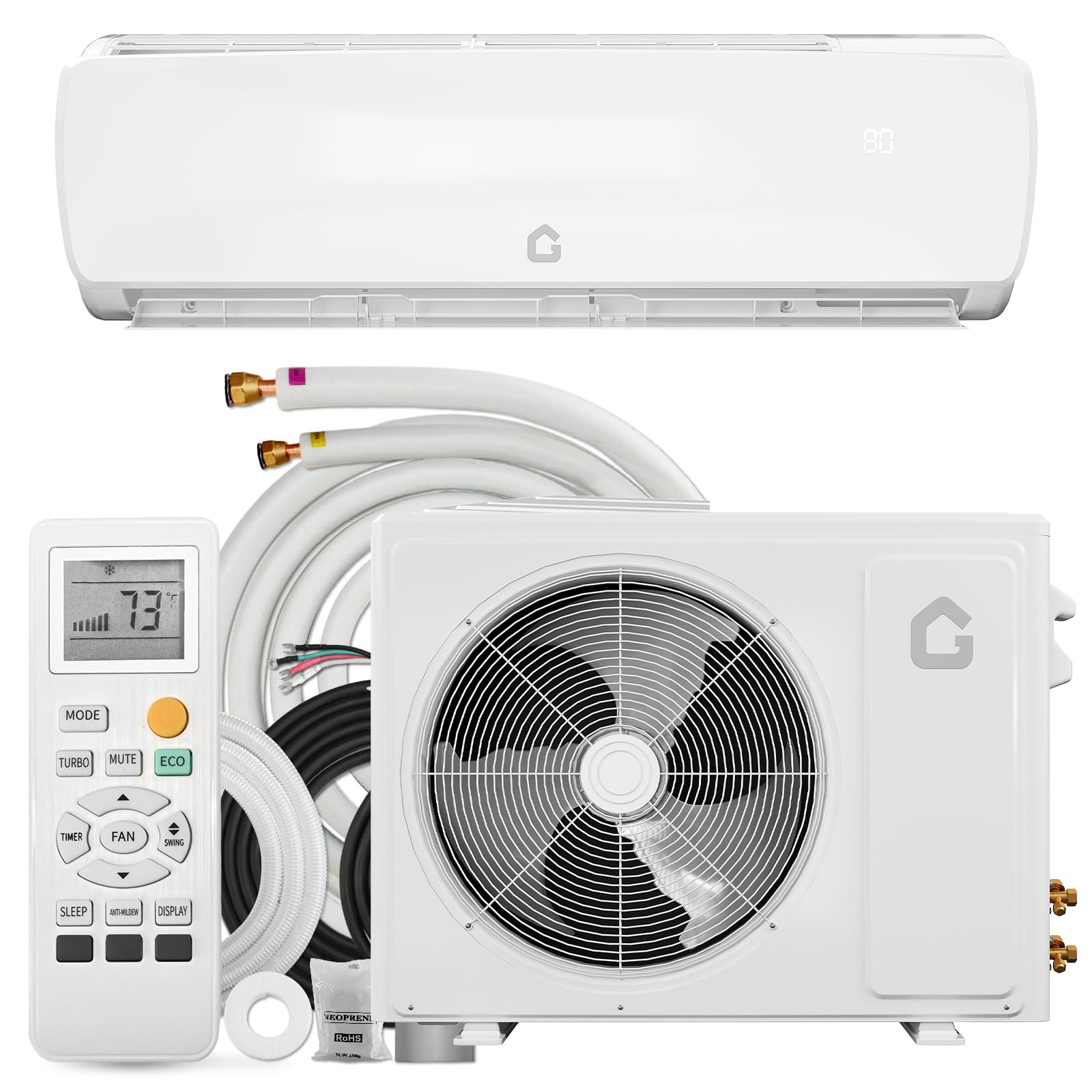 Photo 1 of ***Only inside unit***
Garvee 12000 BTU 12000 BTU Mini Split Air Conditioner Heat Pump System, 19 SEER2 Inverter Mini Split AC/Heating System, Ductless Wall Mount AC Unit Cool Up to 750 Sq. Ft, Installation Kits, 230V