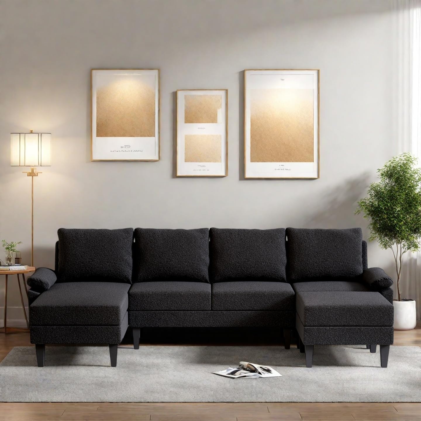 Photo 1 of FONTOI 115 Inch U Shaped Sectional Couch with Chaise, 5-Seat Sofa with Moveable Ottoman, Modern Modular Sofa for Living Room, Apartment, Black

CUSHIONS ONLY
3 BACK CUSHIONS AND 2 SEAT CUSHIONS