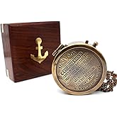 US HANDICRAFTS Brass Compass with Wooden Case | Engraved Compass from Mom to Son | Graduation Gift, Birthday, Inspirational Travel Keepsake