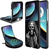 CAPAUNVDA for Motorola Razr 2024 Case,for Moto Razr 50 Case,Ultra-Thin Slim Fit Hard PC Shockproof Phone Case Cover for Moto Razr 2024,Black Skull