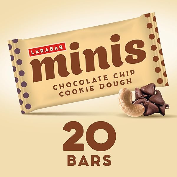 LARABAR CHOCOLATE CHIP COOKIE DOUGH MINI BARS, GLUTEN FREE VEGAN BAR, 20 CT