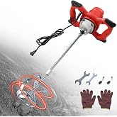 2100W Cement Mixer, 110V 6-Speed Handheld Electric Concrete &amp; Mortar Mixer with Paddle, Copper Motor Mud Mixer for Paint, Grout, Thinset, Drywall Mud, Self-Leveling Cement and DIY Home Projects