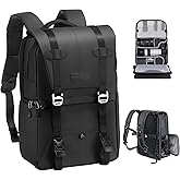 K&F CONCEPT Camera Backpack, Camera Bags for Photographers Large Capacity Camera Case with Raincover,15-15.6 Inch Laptop Compartment Compatible for Canon/Nikon/Sony/DJI Mavic Drone(Backpack 20L)