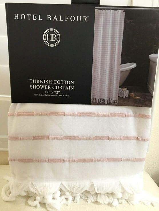 Hotel Balfour Shower Curtain Luxury Turkey 100 Cotton Pink