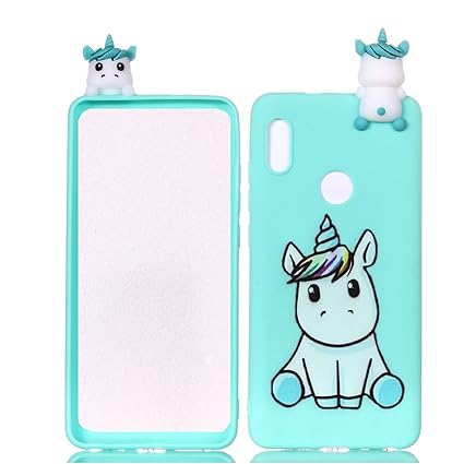 Sunrive Für Huawei P20 lite Hülle Silikon, Handyhülle matt Schutzhülle Etui 3D Case Backcover für Huawei P20 lite(L Einhorn 2