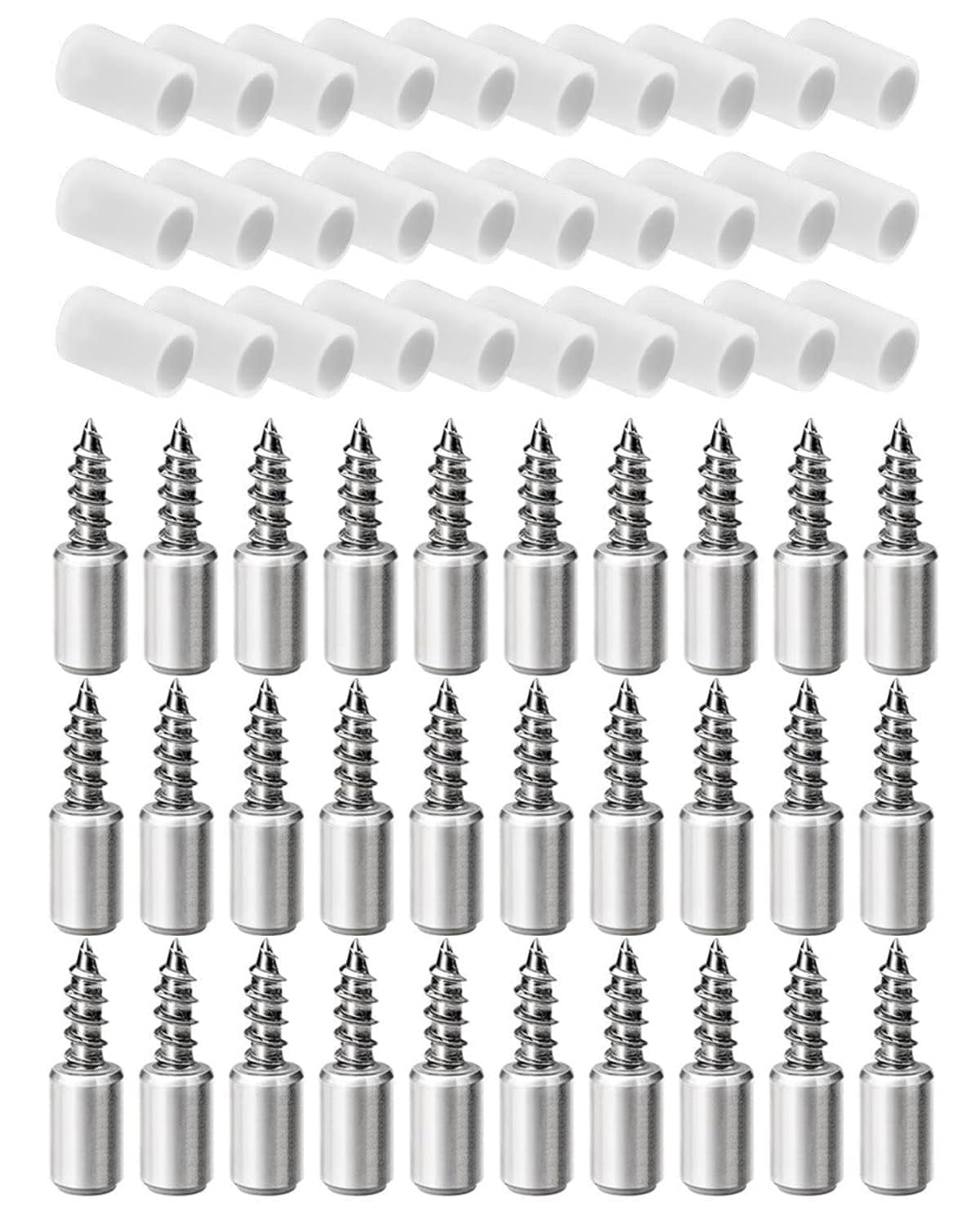 60pcs Shelf Support Pegs, Shelf Support, Self-Tapping Screws Cabinet Laminate Support, Screws Shelf Support Pegs with Non-Slip Sleeve Shelf Pins for Furniture & Cabinet Closet Shelf Support