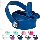 Diumepo Straw Lid for Hydroflask Wide Mouth Water Bottles, Dust Cover Lid with Straw for Hydro Flask 12/16/18/20/32/40 oz Sports Water Bottle, Straws Cap Top Accessories